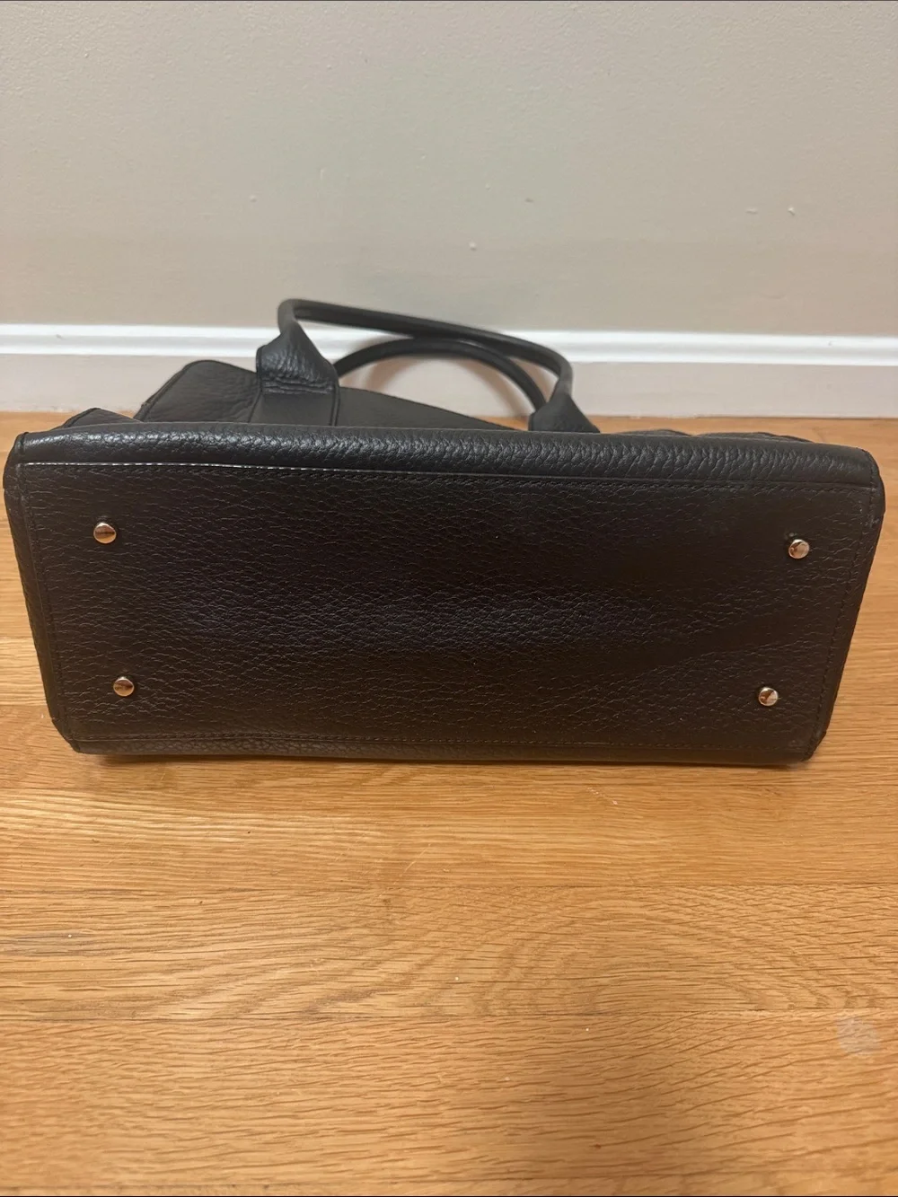 kate spade Black Pebbled Leather Satchel with Tassel